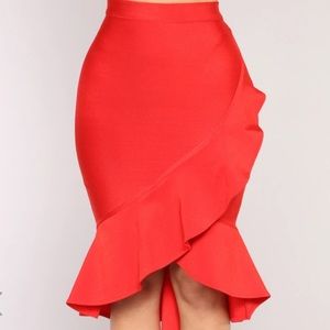 Bandage ruffle skirt